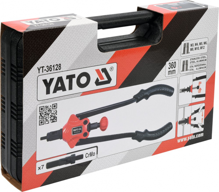 Cleste Piulite Nituibile YATO, CR-Mo, M3 - M12, 360mm [5]