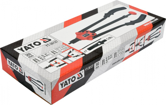 Cleste Pentru Piulite Nituibile YATO, CR-Mo, M3 - M12, 360mm [3]