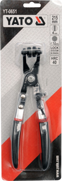 Cleste pentru sigurante furtun YATO, varf indoit, 215mm [4]