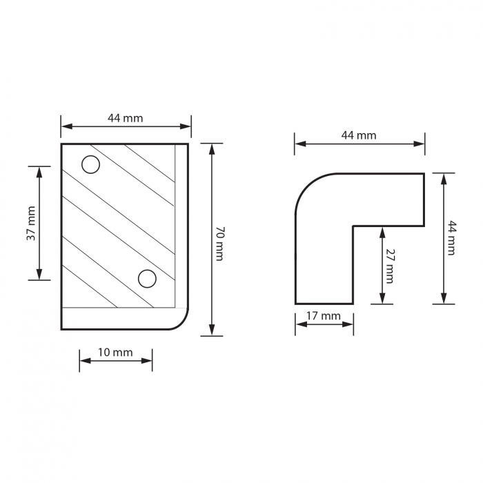Coltar de protectie pt, incinte acustice 70 x 44 x 44 mm [2]