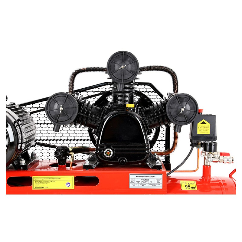 Compresor de aer KRAFT&DELE 100L 8bar 400V 3 Pistoane 4.1kW 5.6CP 305 l/min KD405 [9]