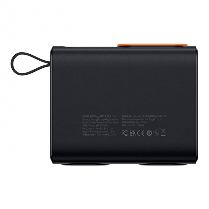 Compresor portabil Baseus Mega EnergyPump Series, 2 cilindri 6000 mAh cu lanterna CRNL060001 [5]