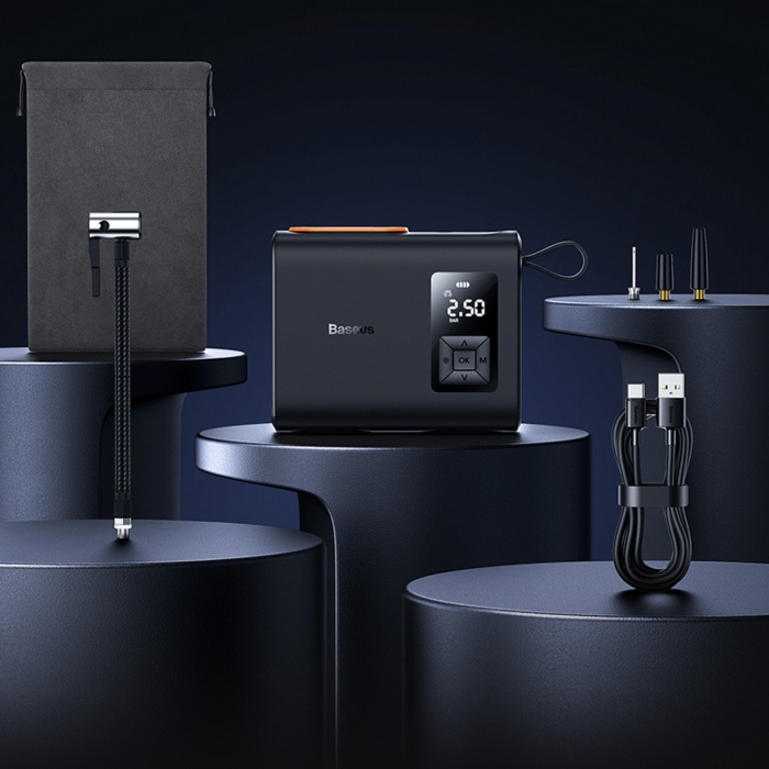 Compresor portabil Baseus Mega EnergyPump Series, 2 cilindri 6000 mAh cu lanterna CRNL060001 [15]