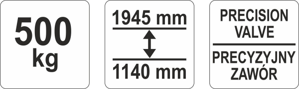 Cric Cutie Viteze YATO, 500kg, 1140-1945mm [2]