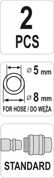 Cuplaj pentru furtun YATO, 5X8mm, mama, 2buc [3]