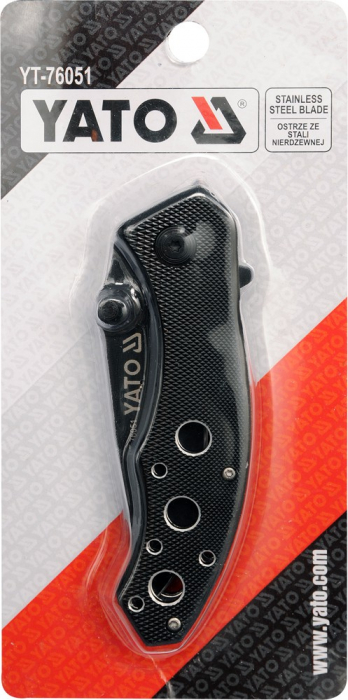 Cutit de buzunar YATO tip briceag inox/aluminiu negru [3]