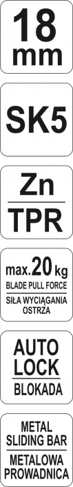 Cutter metalic YATO 18mm SK5 AUTO-LOCK TPR [4]