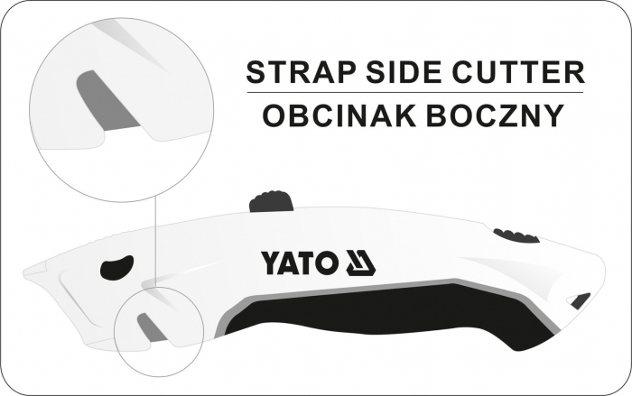 Cutter profesional YATO lama trapezoidala retractabila 3 lame rezerva 61x33mm [4]