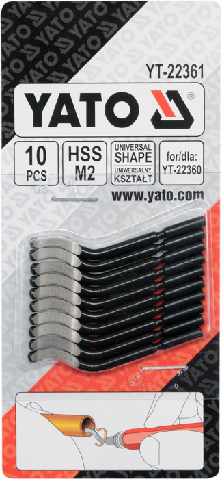 Set lame YATO, Pentru debavurat, HSS, 10pcs [2]