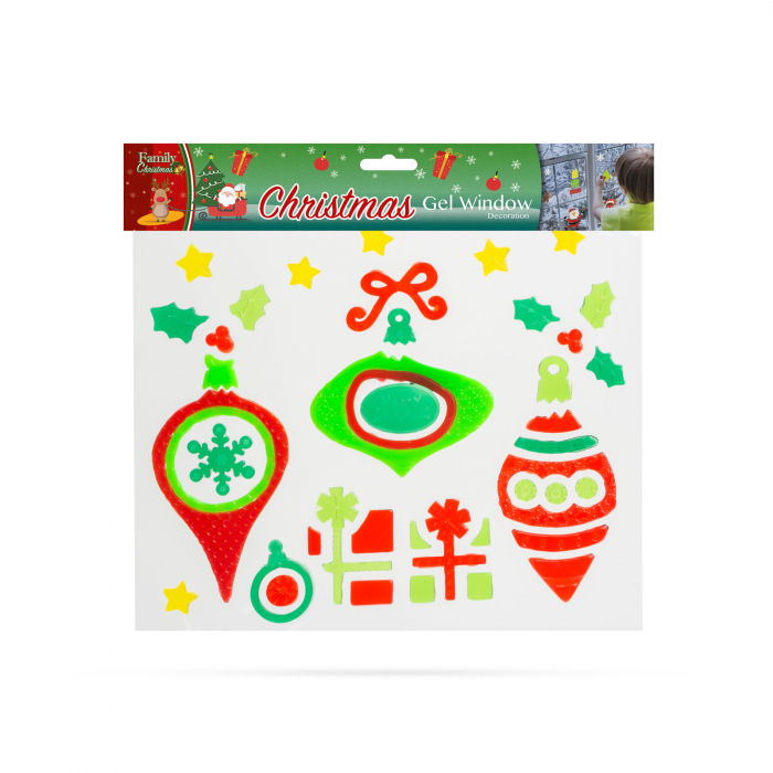 Decoraţie gel pt. geam - Crăciun - XXL, 5 buc. / pachet [5]