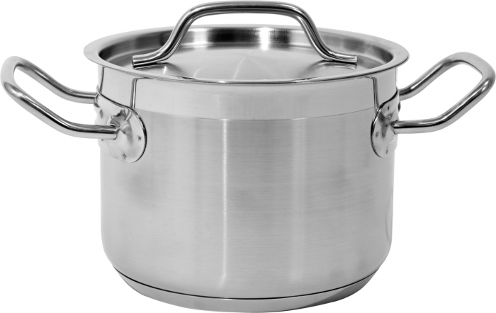 DEEP STOCKPOT WITH LID SS 16X12 2,4L