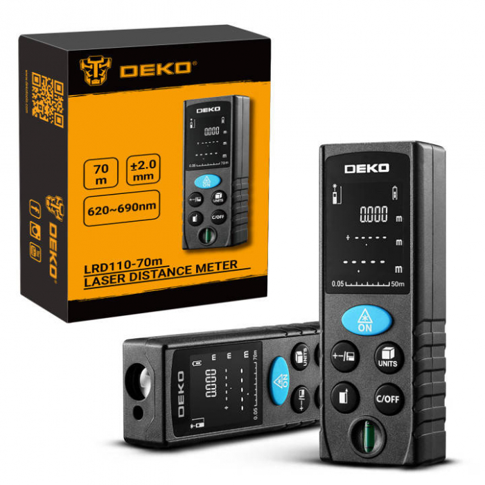 Telemetru laser Deko Tools LRD110 (Raza de actiune 70m) [5]