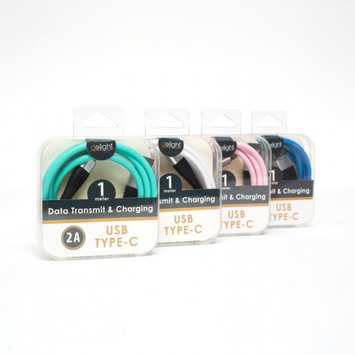 Delight - Cablu de date - USB Type C - înveliş siliconic, 4 culori, 1 m [6]