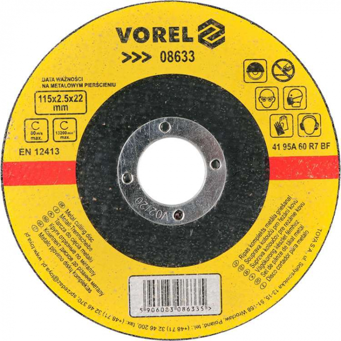 DISC ABRAZIV  DEBITAT METALE 115X2,5X22 VOREL [2]