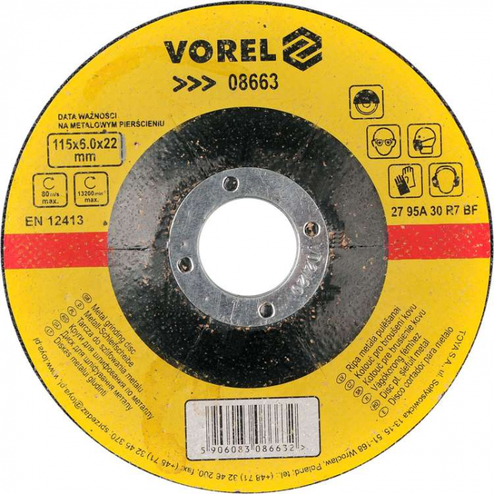 DISC ABRAZIV  DEBITAT METALE 115X6X22 VOREL [2]