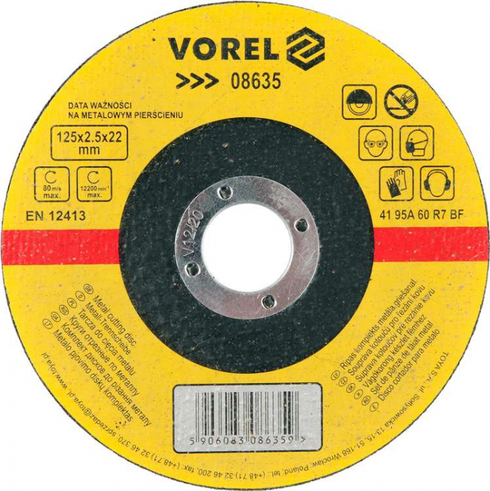DISC ABRAZIV  DEBITAT METALE 125X2,5X22 VOREL [2]