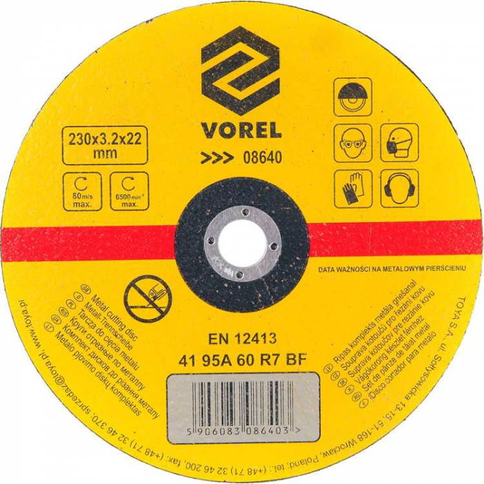 DISC ABRAZIV  DEBITAT METALE 230X3,2X22 VOREL [2]