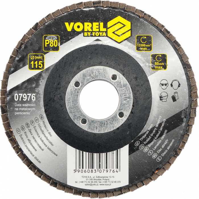 Disc abraziv lamelar VOREL 115-125mm P40-P120 [2]