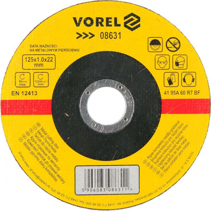 DISC ABRAZIV PT DEBITAT METALE 125X1X22 VOREL [2]