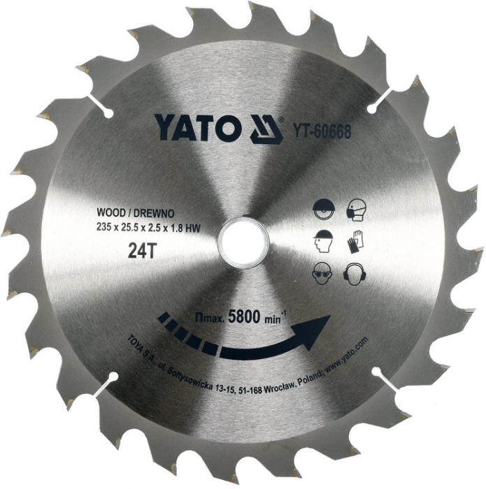 DISC CIRCULAR 235X24X25.5MM YATO [2]