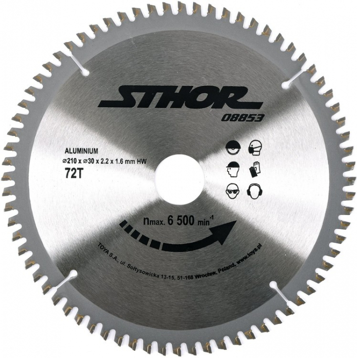 Disc circular pentru aluminiu 210x72x30mm sthor