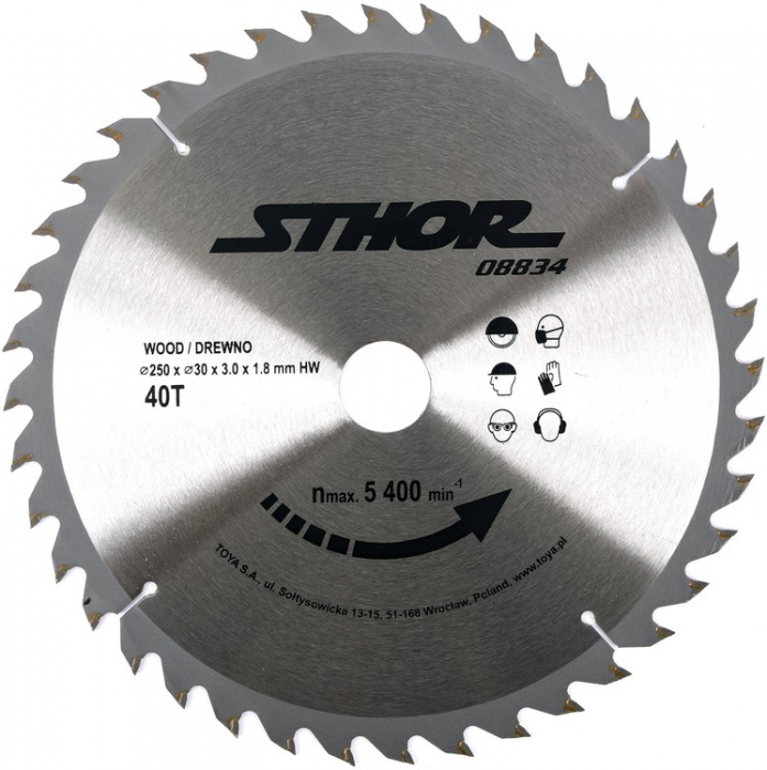 DISC CIRCULAR PENTRU LEMN 250X40X30 STHOR [2]