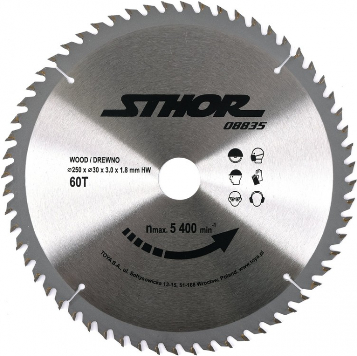 DISC CIRCULAR PENTRU LEMN 250X60X30 STHOR [2]