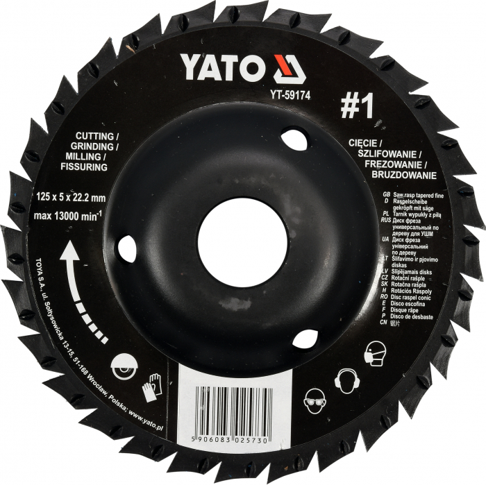 Disc circular-raspil YATO pentru polizor unghiular taiere curatare lemn NR 1