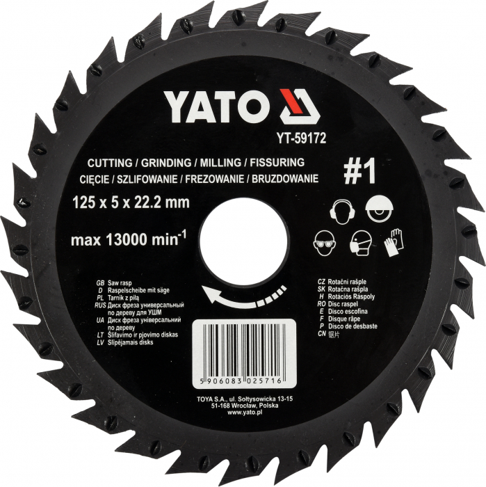 Disc circular-raspil YATO pentru polizor unghiular taiere slefuire lemn NR 1