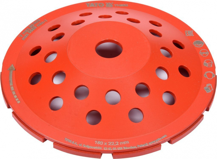 Disc cupa diamantat YATO segmente 5 x 9 mm slefuire beton/sapa [3]