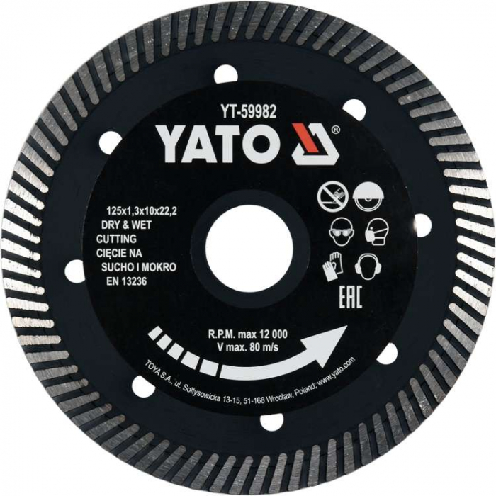 DISC DIAMANTAT, 125 X 22.2 X 1.3 MM YATO [2]