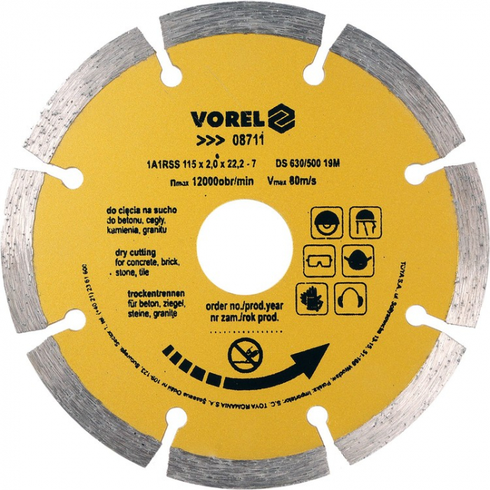DISC DIAMANTAT CU SEGMENTE 115 MM VOREL [2]