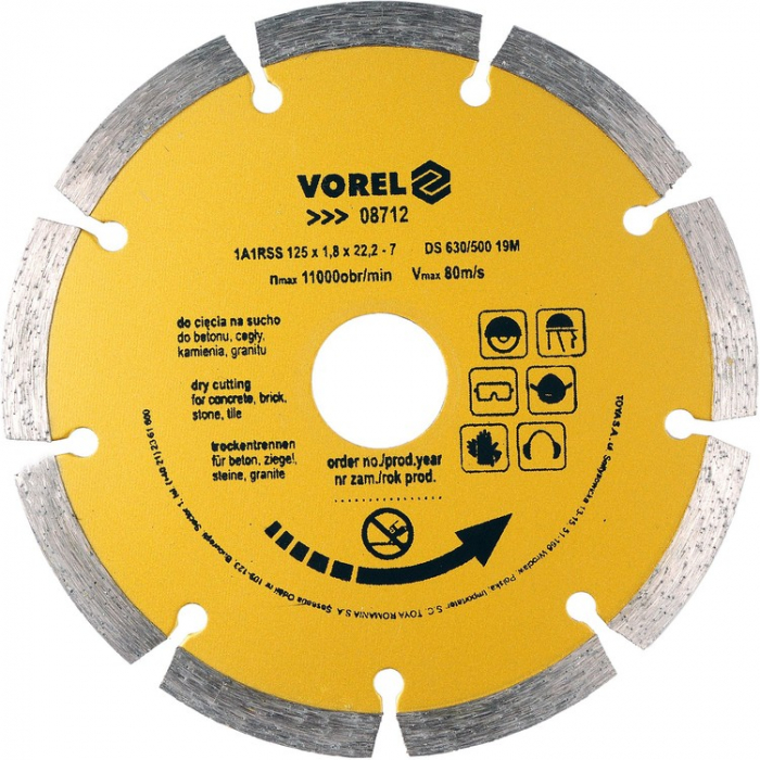 DISC DIAMANTAT CU SEGMENTE 125 MM VOREL [2]