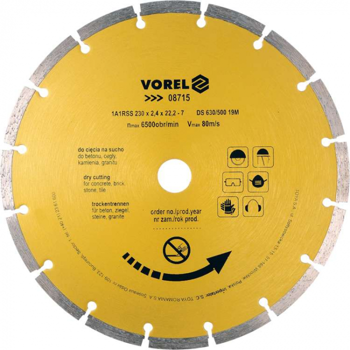 DISC DIAMANTAT CU SEGMENTE 230 MM VOREL [2]