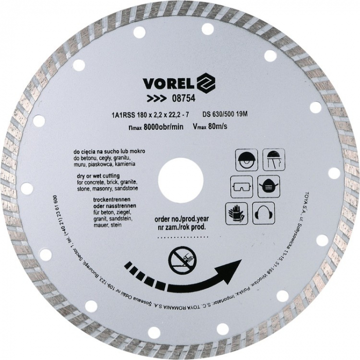 DISC DIAMANTAT TURBO 180 MM VOREL [2]