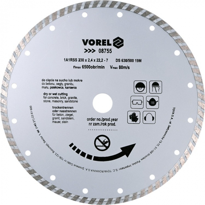 DISC DIAMANTAT TURBO 230 MM VOREL [2]