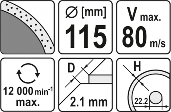 Disc diamantat YATO, continu, 115mm, taiere umeda [3]