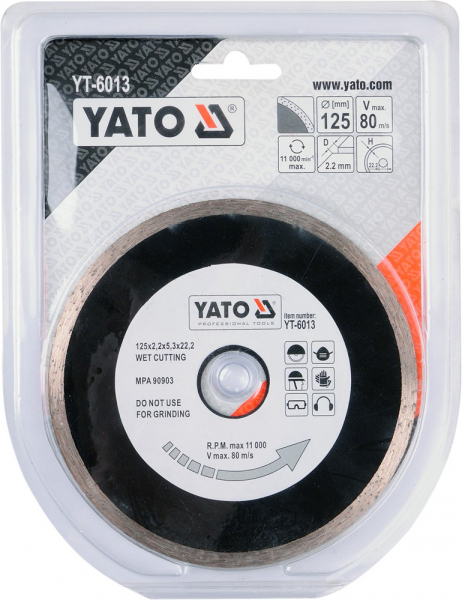 Disc diamantat YATO, continu, 125mm, taiere umeda [2]