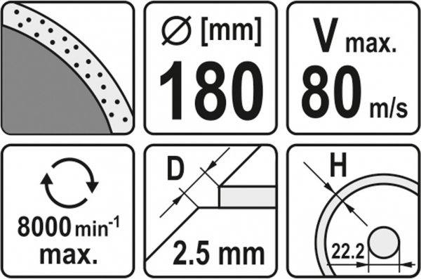 Disc diamantat YATO, continu, 180mm, taiere umeda [3]