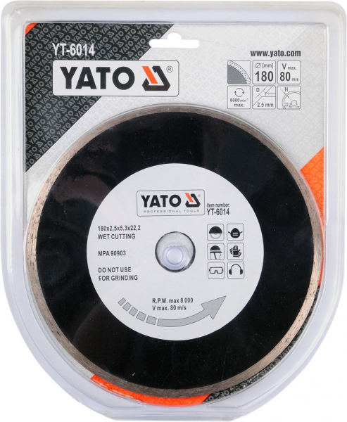 Disc diamantat YATO, continu, 180mm, taiere umeda [2]