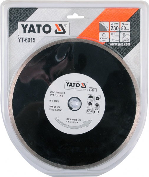Disc diamantat YATO, continu, 230mm, taiere umeda [2]