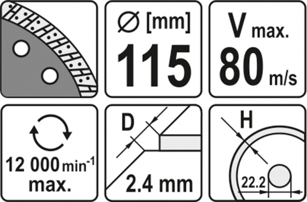 Disc diamantat YATO, turbo, 115mm [3]