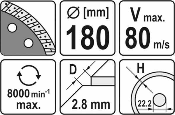 Disc diamantat YATO, turbo, 180mm [3]