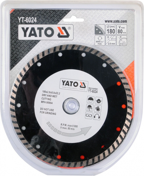 Disc diamantat YATO, turbo, 180mm [2]