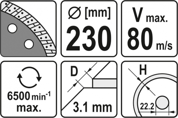 Disc diamantat YATO, turbo, 230mm [3]