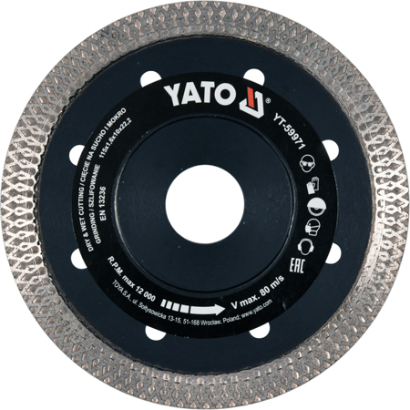 Disc diamantat yato, turbo, ultra-subtire, 115mm
