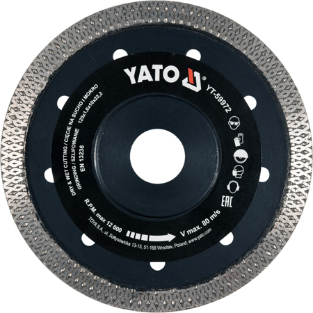 Disc diamantat yato, turbo, ultra-subtire, 125mm
