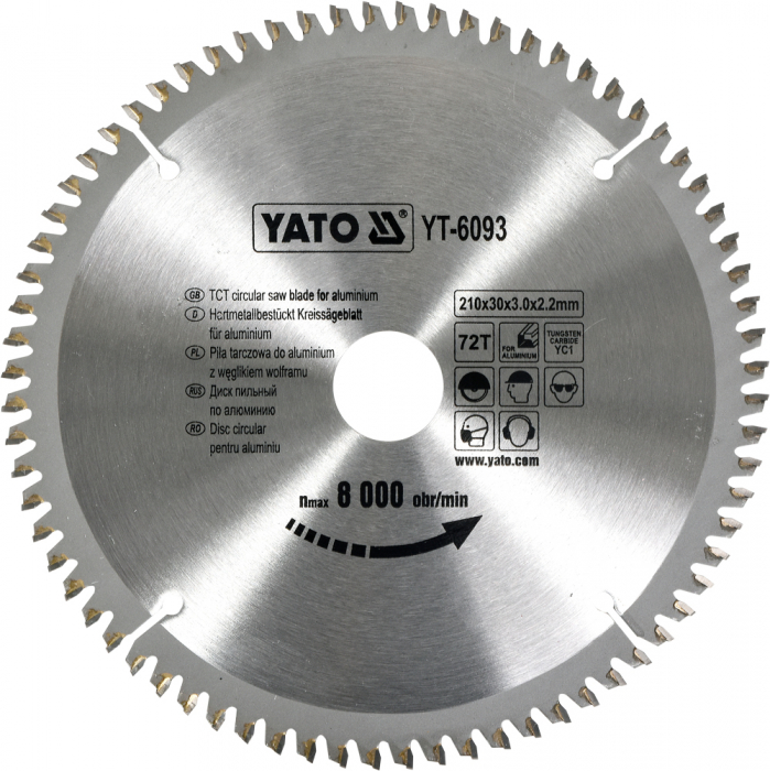 Disc fierastrau circular YATO dinti wolfram pentru aluminiu [2]