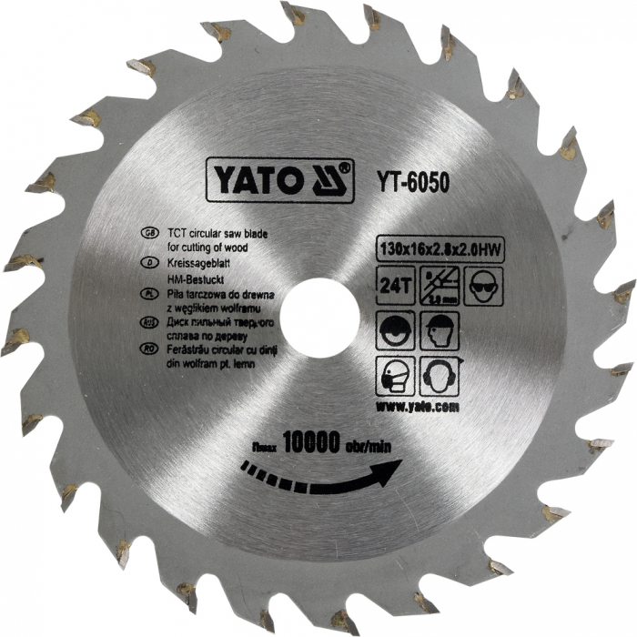 Disc fierastrau circular yato dinti wolfram pentru lemn 130-140-150-160 mm