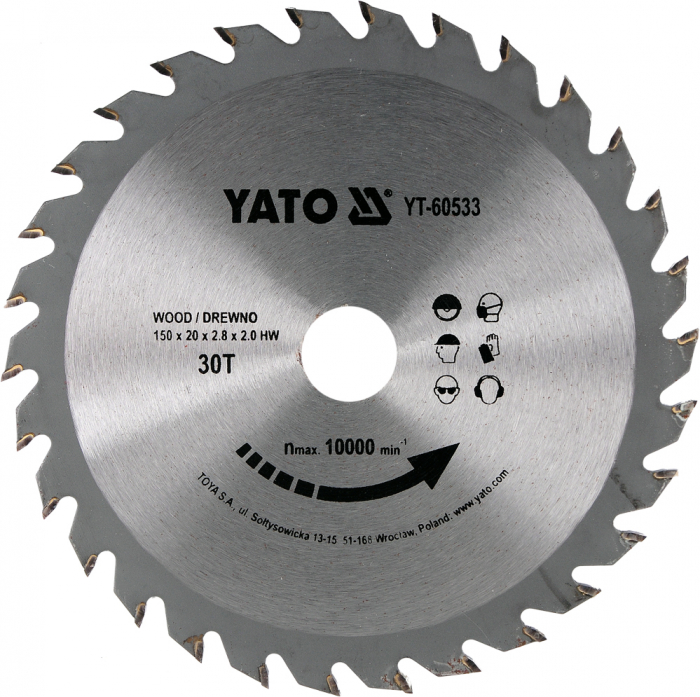 Disc fierastrau circular YATO dinti wolfram pentru lemn 130-140-150-160 mm [8]
